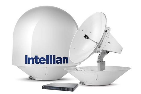 Intellian t110W, satelitska TV antena pod kupolom i bez kupole, s upravljačkom jedinicom